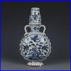 10.3 Chinese Jingdezhen Blue and White Porcelain Lotus Flower Flower Vase