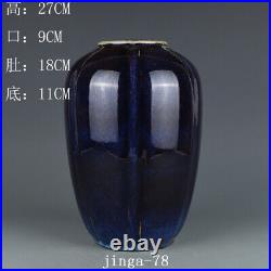 10.6 Old China Porcelain qing dynasty qianlong mark Fambe blue White gourd Vase