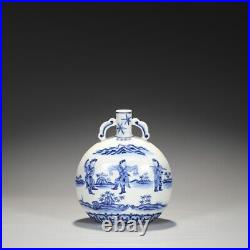 10 Old ming dynasty Porcelain yongle mark Blue white character double ear vase
