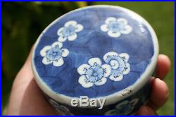 10 Tall 19th C. Antique Chinese Porcelain Blue White Large Jar with Lid Marks