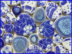 11PCS blue and white porcelain pebble mosaic kitchen backsplash decoration tile