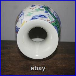 11.2 Old Porcelain qing dynasty mark Blue white doucai Dragon pattern Vase