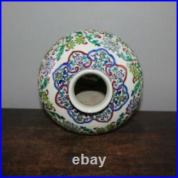 11.2 Old Porcelain qing dynasty mark Blue white doucai flower plant Pulm vase