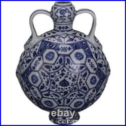 11.3 China Old Porcelain ming dynasty yongle Blue white flower double ear Vase