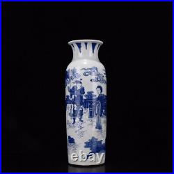 11.4 China Blue&white Porcelain HandPainted Exquisite Figure Vases