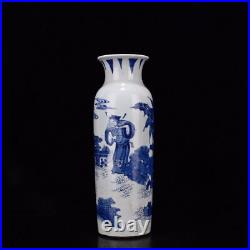 11.4 China Blue&white Porcelain HandPainted Exquisite Figure Vases