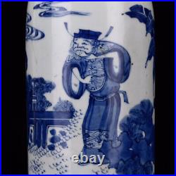 11.4 China Blue&white Porcelain HandPainted Exquisite Figure Vases