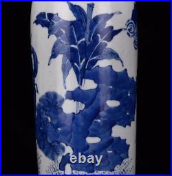 11.4 China Blue&white Porcelain HandPainted Exquisite Figure Vases