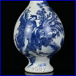 11.4 Chinese Blue&white Porcelain HandPainte Exquisite Figures Vase