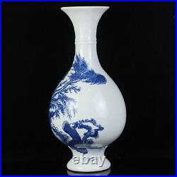 11.4 Chinese Blue&white Porcelain HandPainte Exquisite Figures Vase