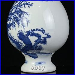 11.4 Chinese Blue&white Porcelain HandPainte Exquisite Figures Vase