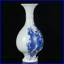 11.4 Chinese Blue&white Porcelain HandPainte Exquisite Figures Vase