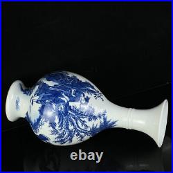 11.4 Chinese Blue&white Porcelain HandPainte Exquisite Figures Vase