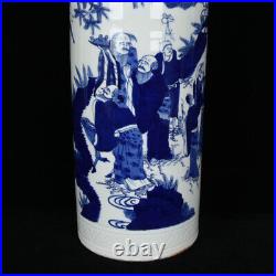 11 China dynasty Porcelain kangxi mark Blue white ZhongKui Catches Ghosts vases