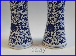 12.5EXQUISITE Old CHINESE BLUE AND WHITE PORCELAIN HAND-PAINTED DRAGON BIG VASE