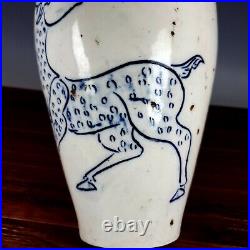 12.5 china old Porcelain song dynasty ding Kiln Blue and white deer vase