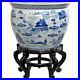 12 Landscape Blue White Porcelain Fishbowl Home Decor Vases Planter Container