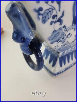 12 Marked Old China Blue White Porcelain Dynasty Palace Dragon 5 Mouth Bottle