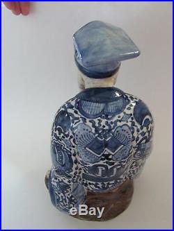 13 Vintage Japanese Kutani Porcelain Old Man Figurine Figure Blue & White