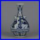 14 China old yuan dynasty Porcelain Blue white character story Beast head vase