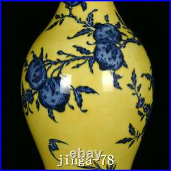 15.7 Qing dynasty qianlong mark A pair Porcelain Blue white peach guanyin Vase
