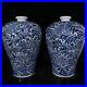 16.1 A pair Antique ming dynasty xuande mark Porcelain Blue white seawater vase