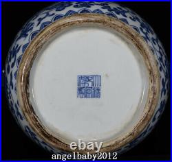 16.5 China Porcelain Qing dynasty qianlong mark Blue white dragon Phoenix Vase