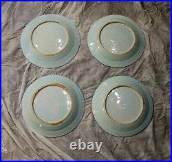 1780 Antique Chinese Canton Blue & white Porcelain Plate x 4 Qianlong Export 10
