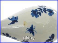 17C Chinese Kangxi Blue & White Porcelain Plum Blossom Bird Bottle Vase