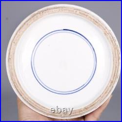 17.3 China Porcelain Qing Dynasty Kangxi Blue And White Personage Shanshui Vase