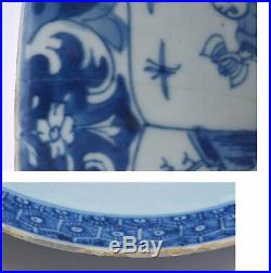 17th Century Chinese Blue & White Porcelain Bowl Lady & Boy Figurine Figure