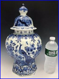 1928 Antique Dutch Delft Blue & White Urn Vase De Porcelyne Fles