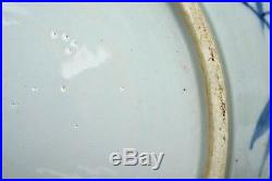 19C Chinese Export Nanking Blue & White Porcelain Bamboo Charger Plate 37CM 14D