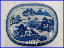 19th Century Blue and White Chinese Canton Porcelain Covered Tureen