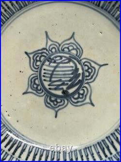 19th Century Chinese Art Blue And White Porcelain Plate