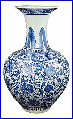 20 Classic Blue and White Floral Porcelain Vase, China Vase, Decorative Vase