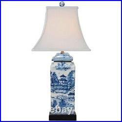 24 H Blue and White Porcelain Temple Jar Table Lamp