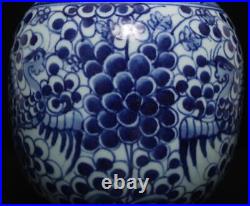 28.5CM Old Antique Chinese Blue & White Porcelain Vase with phoenix