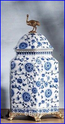 32 cm Chinoiserie jar Blue and White Chinese Porcelain Ginger Jar 3.7021346677
