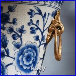 35cm Chinoiserie Antique style blue and white Chinese Urn Ginger Jar Vase