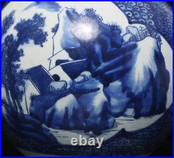 37CM Antique Chinese Blue & White Porcelain Vase with landscape