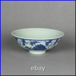 3.5 Good China Blue White Porcelain 70ML Twine Lotus Flower Branch Teacup Cup