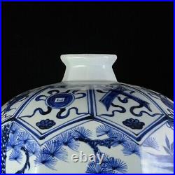44 cm Chinese Blue and white Porcelain Vase Bottle Pottery Vase figure plum