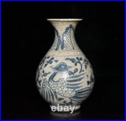 4.1 China ming dynasty blue white Porcelain Phoenix pattern Jade pot vase