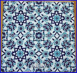 50 Blue & White 8x8 (20cm x 20cm) Turkish Iznik Daisy Pattern Ceramic Tile