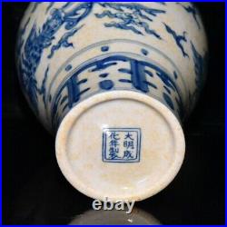 5.6ming dynasty chenghua mark blue white Porcelain pair Phoenix pattern Vase