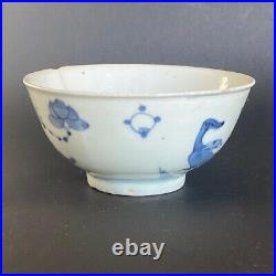5 Antique Qing Dynasty Blue & White Porcelain Bowls Chinese Trading to Indonesia