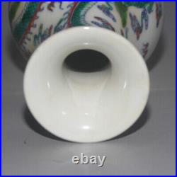 6.5 Old Porcelain qing dynasty mark Blue white Doucai Dragon pattern Vase