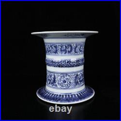 7.1 china Porcelain ming dynasty xuande mark Blue and white flower vase a pair