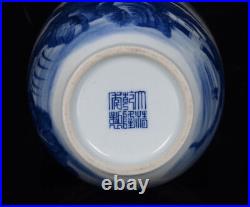 7.87 China Blue&white Porcelain HandPainted Exquisite Landscape Vase